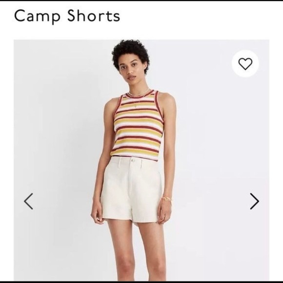 Madewell Camp Shorts in Natural Seeded Herringbone - Picture 3 of 7